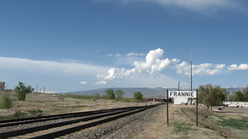 Frannie, WY: Burlington Northern Santa Fe tracks at the south end of Frannie