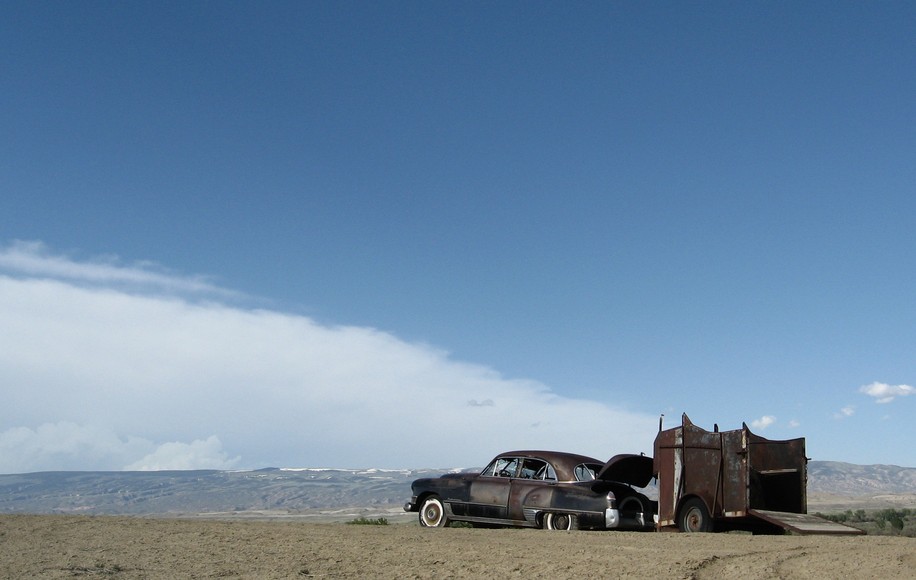 Frannie, WY: Discarded Cadillac from Cooke Used "OK" Car Sales