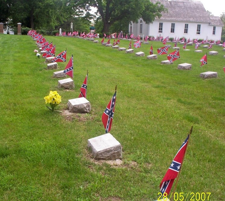 Higginsville, MO Confederate Park in Higginsville. one of the burial