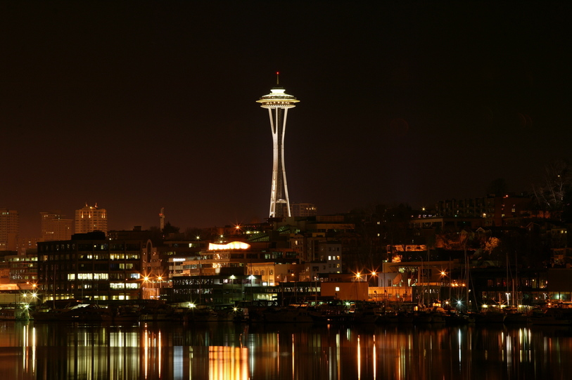 Seattle, WA: Seattle Space Needle from Lake Union