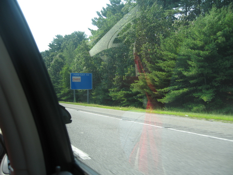 Merrimac, MA: the food exit sign. all we had is a Dunkin Donuts which was added in 2003
