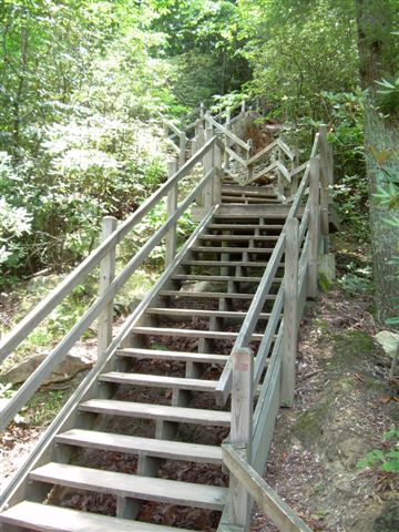 Pickens, SC : stairs at White Water Falls 7-21-07