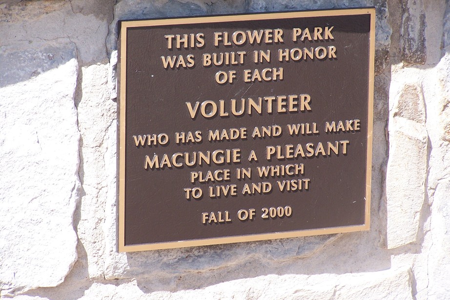 Macungie, PA: Macungie Flower Park Welcome Plaque