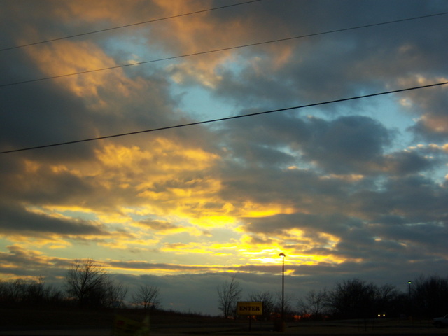 Chouteau, OK : Sunset on Hwy 69