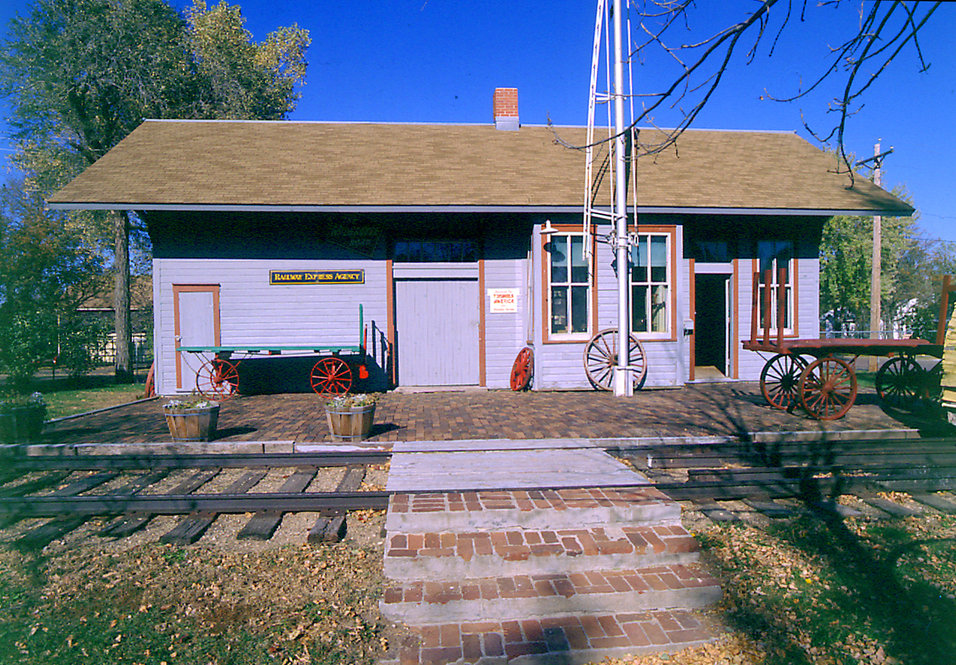 Mitchell, SD: Dakota Discovery Museum: Dimock Depot built 1908 one of 4 historical buildings on the grounds.