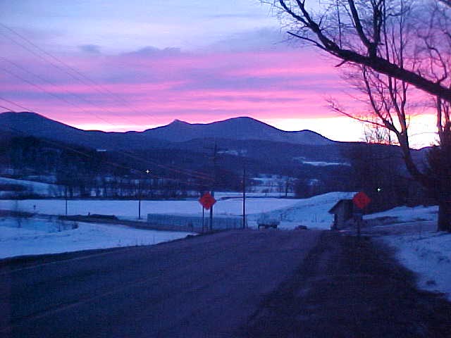 Berkshire, VT: view of Jay Peak sunrise