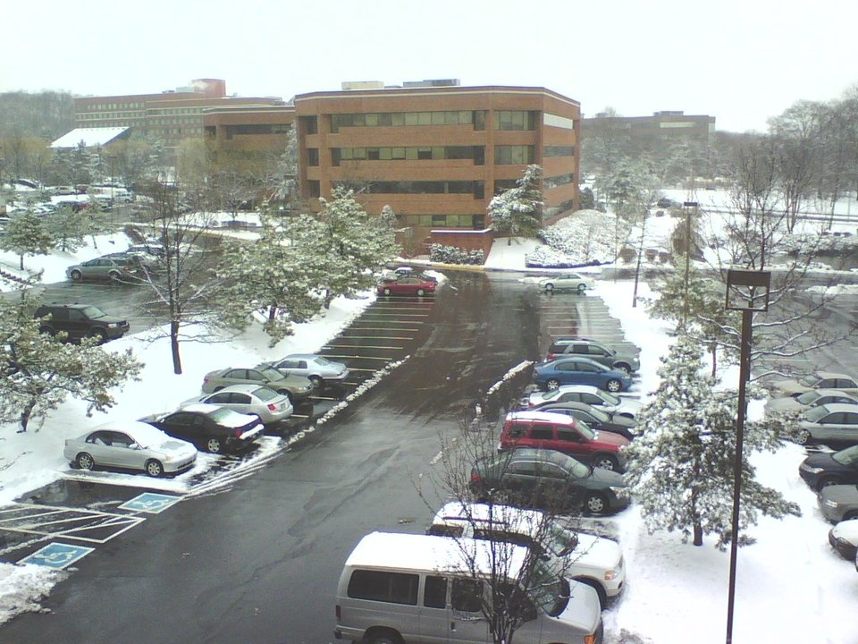 Plymouth Meeting, PA: Winter view from the office near Plymouth Meeting Mall