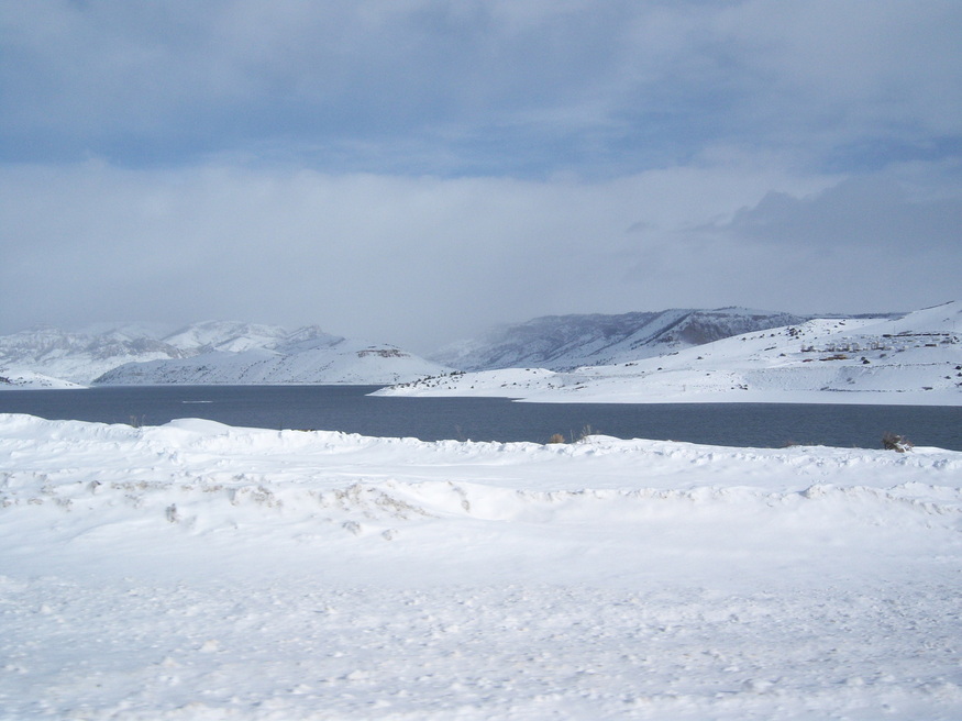 Gunnison, CO : Blue Mesa Res in the winter snow photo, picture, image