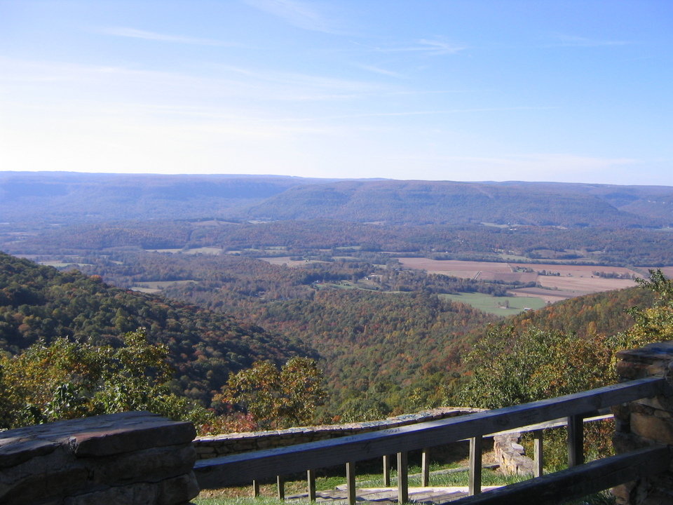 Signal Mountain, TN: View of Sequatchie Valley from Signal Mountain