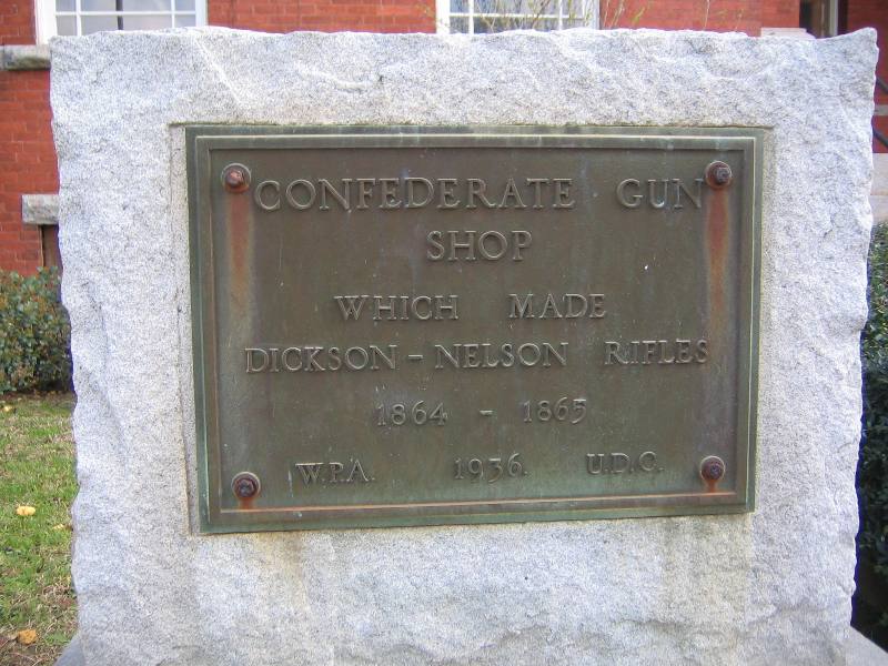Dawson, GA : Confederate Gun Shop Historical Marker at Old Terrell County Courthouse