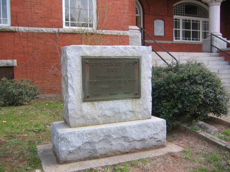 Dawson, GA : Confederate Gun Shop Historical Marker at Old Terrell County Courthouse