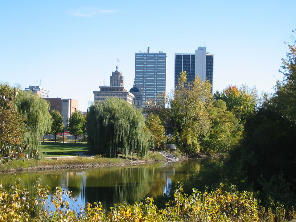 Fort Wayne, IN: Rivergreenway View of Downtown