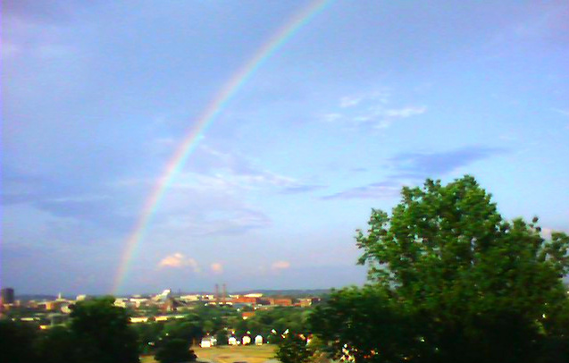 Akron, OH: A beautiful rainbow over Lane Field area