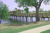 Childress, TX: Fair Park Walking bridge over lake