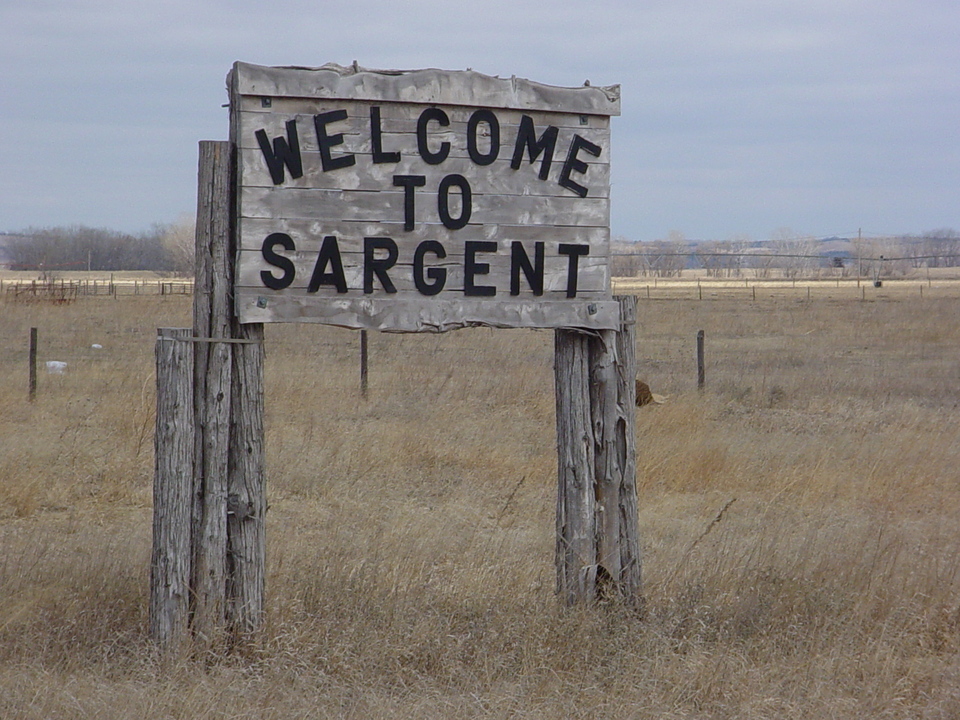 Sargent, NE: Welcome Sign