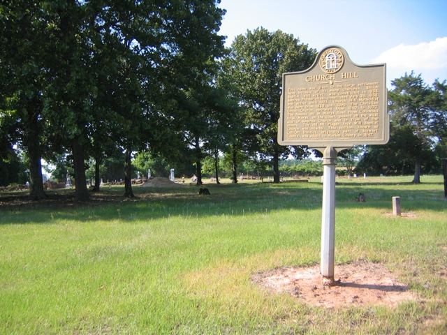 Preston, GA : Church Hill Historic Marker and cemetary on GA Highway 41 north of Preston at Webster - Marion County line.