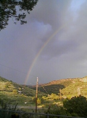 Bayard-Santa Rita, NM : Rainbow from my mother in law's backyard