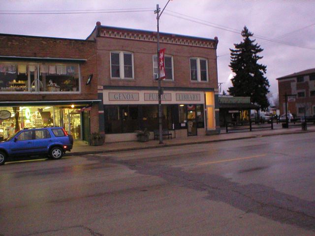 Genoa, IL: A view of Genoa Main Street across from the library