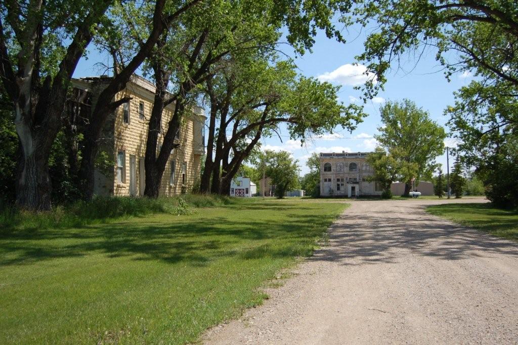 Antler, ND: A shady road in Antler