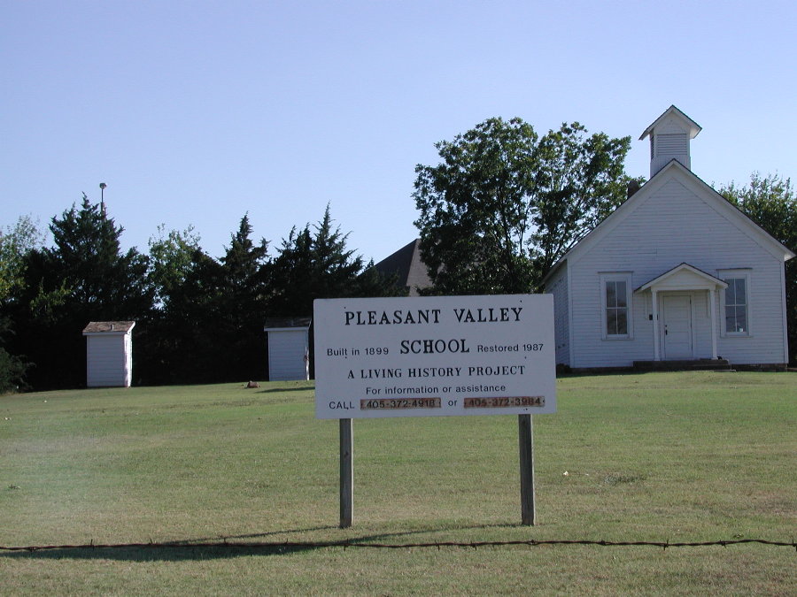 Stillwater, OK : Old Pleasant Valley School restored with outhouses