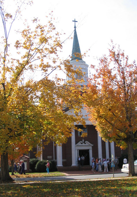 Mebane, NC: Mebane Church on fall day