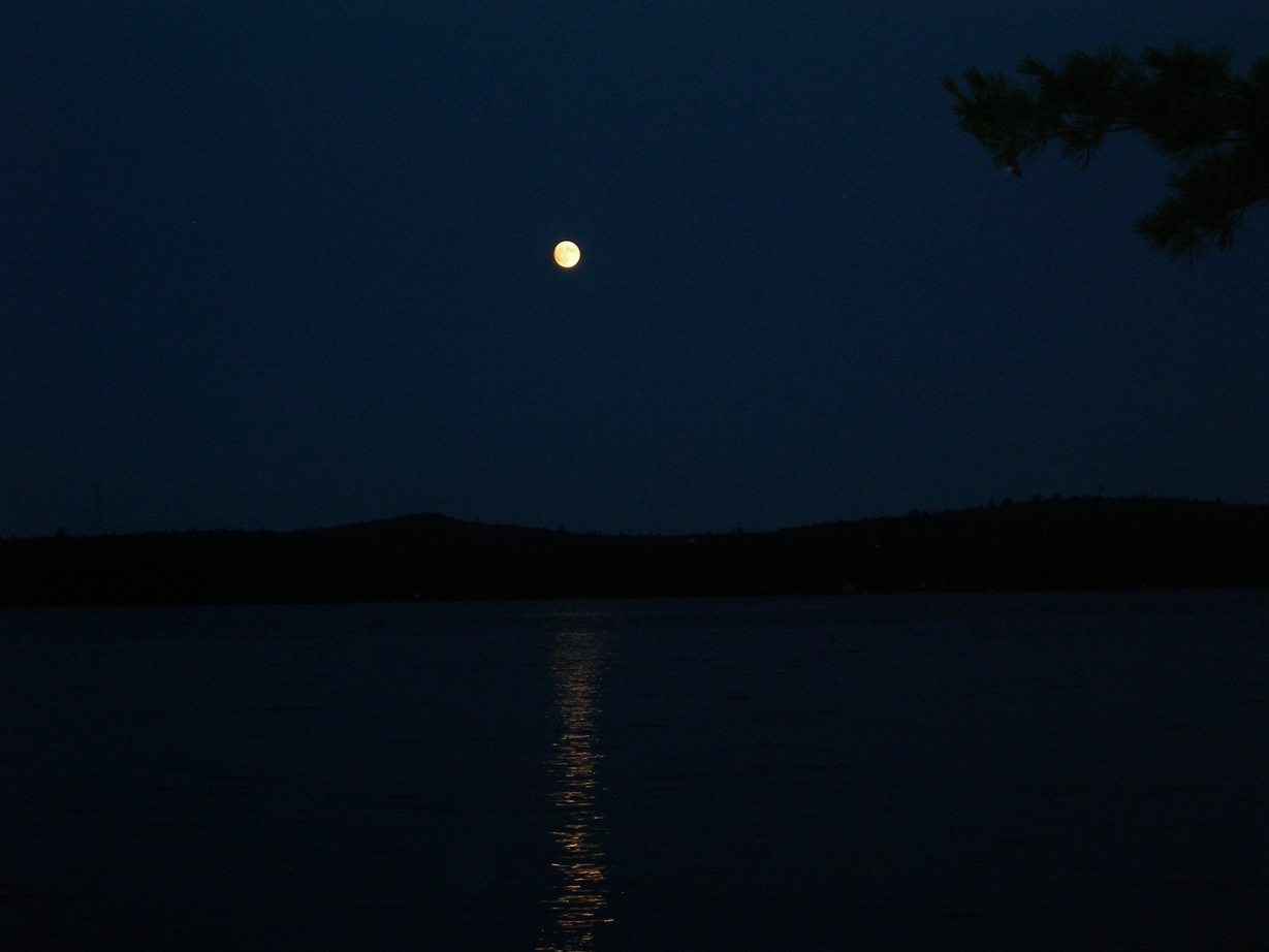 Eastbrook, ME : Full Moon Over Molasses Pond, Eastbrook, ME