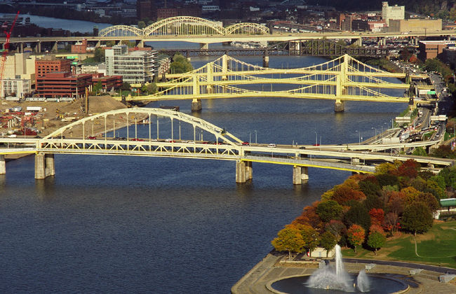 Pittsburgh, PA: Pittsburgh's Point Park and 3 Rivers