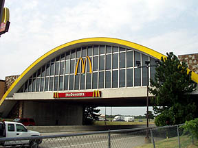 Vinita, OK: Claims to be largest McDonalds in the World, it spans I-44. Also houses a Will Rogers Museum.