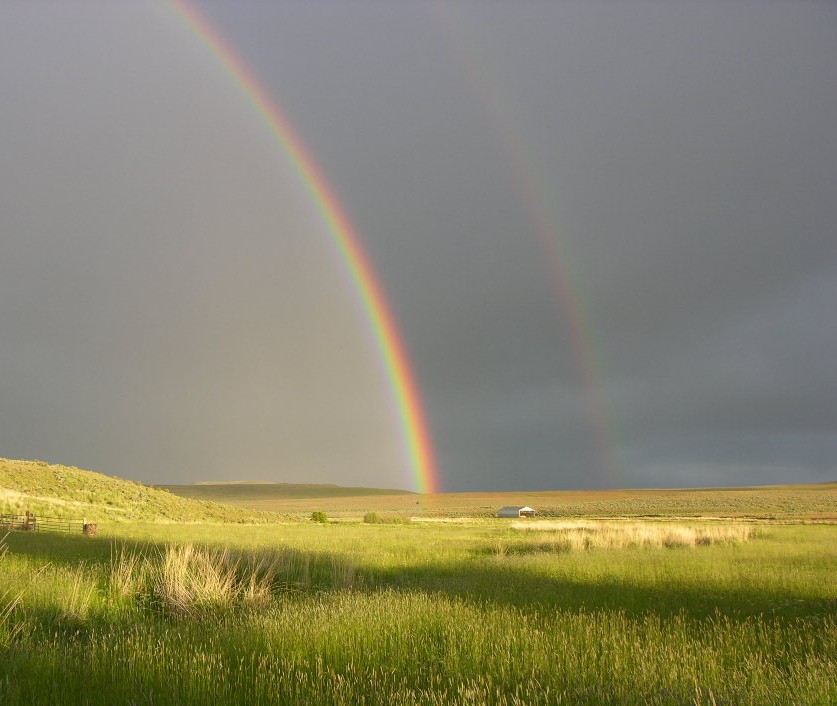 Jordan Valley, OR: double rainbow