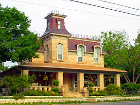 Weatherford, TX: Second Empire French style home constructed of hand-quarried native stone was built around 1881.