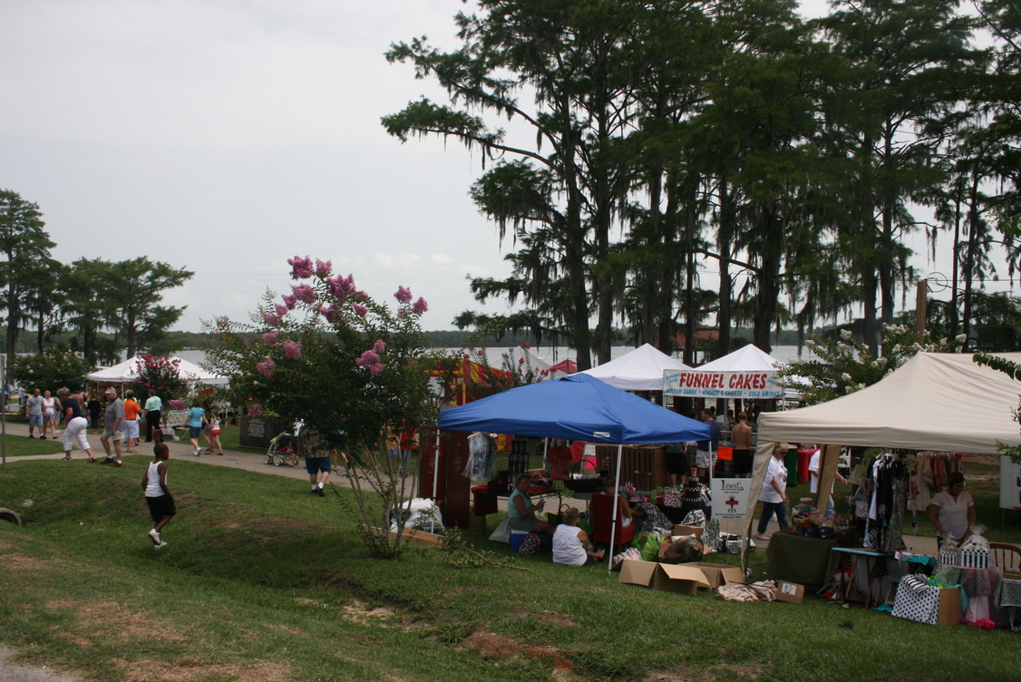 Florala, AL: Booths at Lake during 24th of June