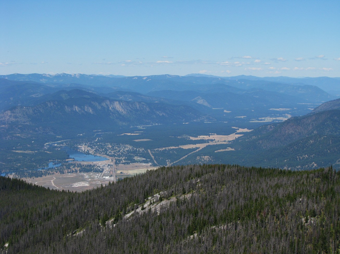 Thompson Falls, MT : Thompson Falls from Eddy Peak Fire Lookout. (about