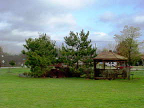 Keller, TX : Pretty clouds over the park pavilion, Keller, TX