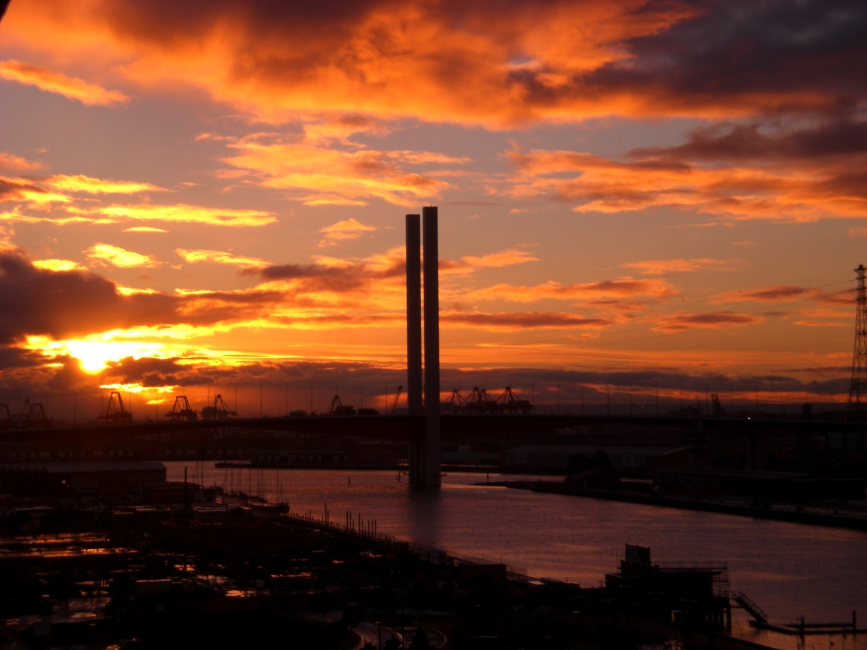 Melbourne, FL: Sunset over Bolte bridge