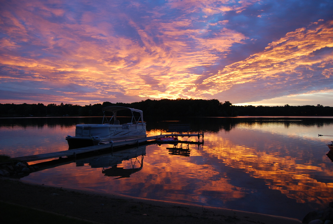 West Bloomfield Township, MI Sunrise on middle Straits lake photo