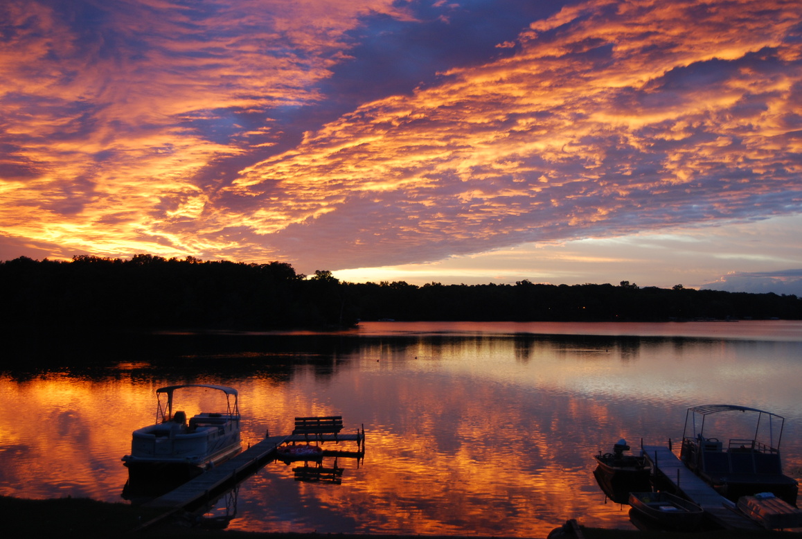 West Bloomfield Township, MI Sunrise on middle Straits lake photo