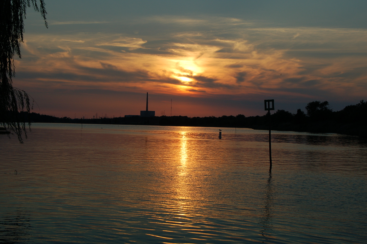 Waretown, NJ: The power plant at sunset