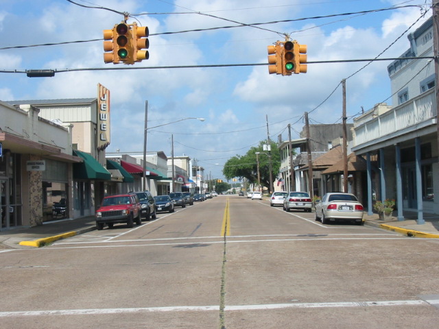 Humble, TX: Looking west on Main Street Humble, Texas, from Avenue C Spring 2008