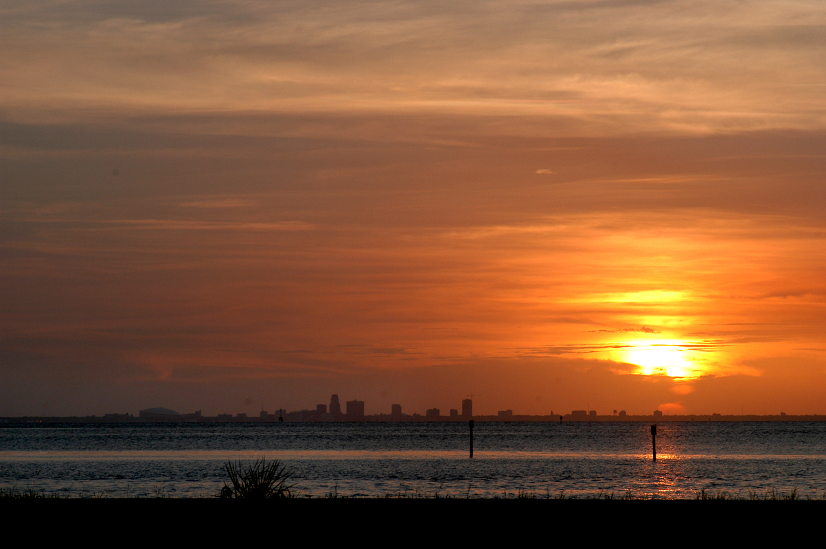 Ruskin, FL : sunset from end of Shell Point Road West