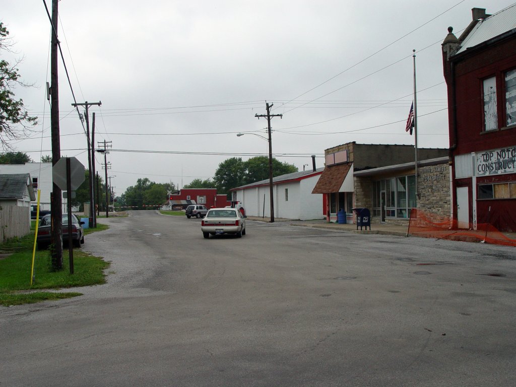 Ashley, IL: The small downtown area.