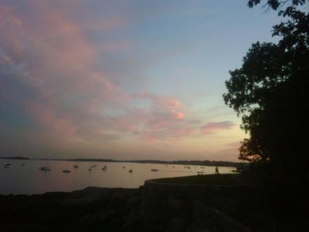 Larchmont, NY: Manor Park and the Sound at Sunset