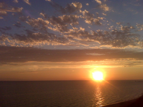 Muskegon, MI : Sunset Over Lake MI