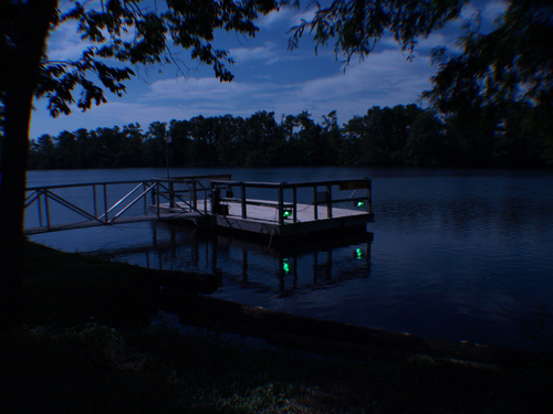 Orange, TX: Lighted fishing dock at Cypress Lake RV Park