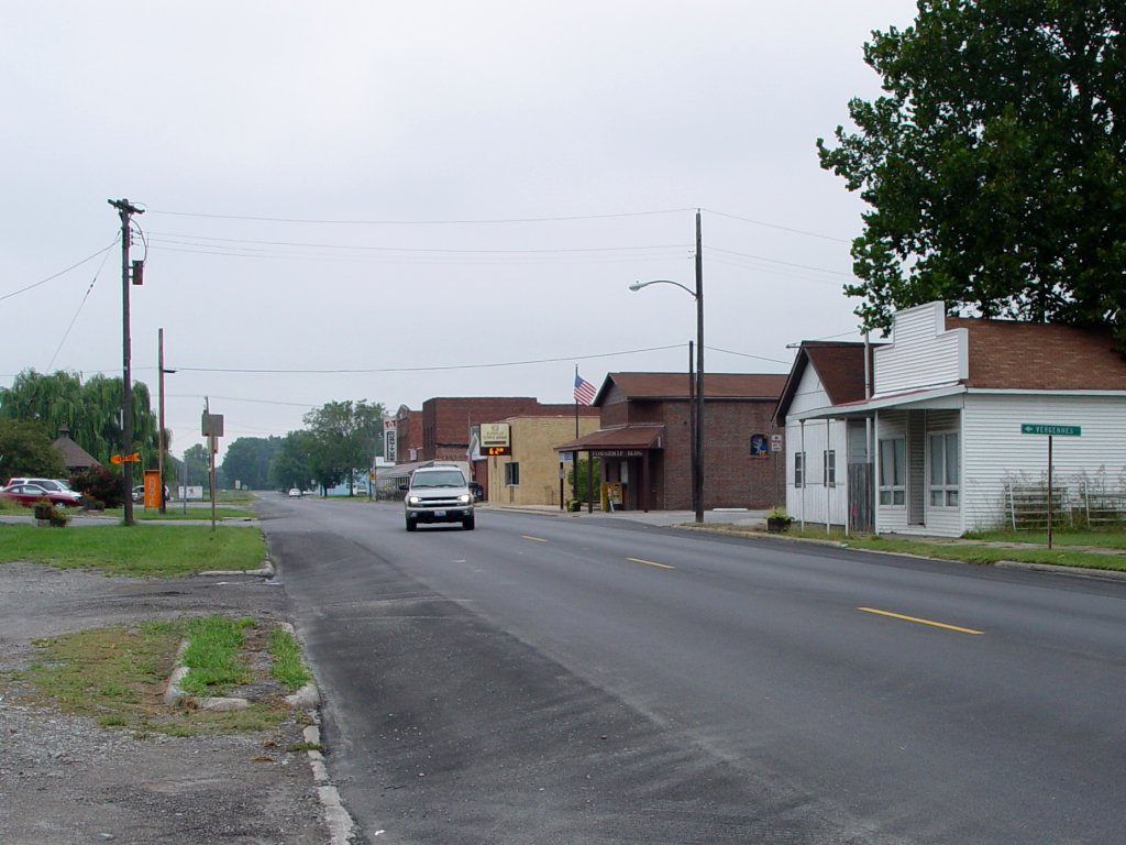 Elkville, IL: The downtown area is stretched along Hwy 51
