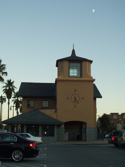 San Mateo, CA: Clock tower at the San Mateo train station
