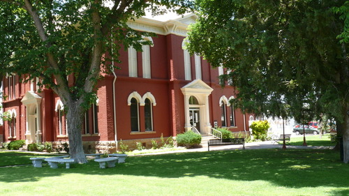 Alpine, TX: Brewster County Courthouse in the summer time.