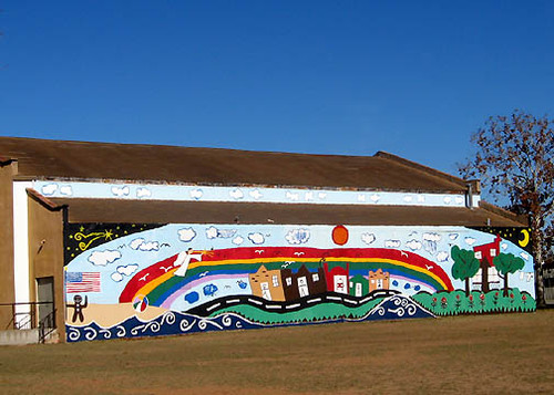 Smithville, TX: Mural on School Wall