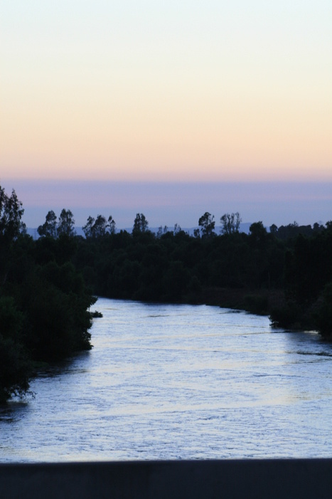Norco, CA: The Santa Ana River photographed from the Hamner Ave bridge.
