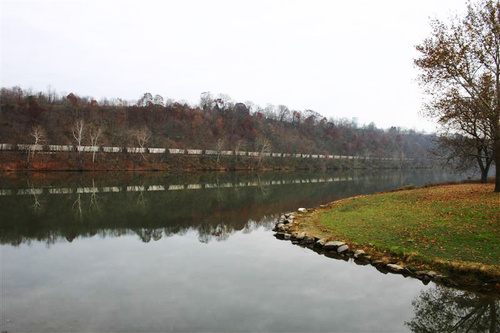 Coal Center, PA : view of the Mon river from Water St.