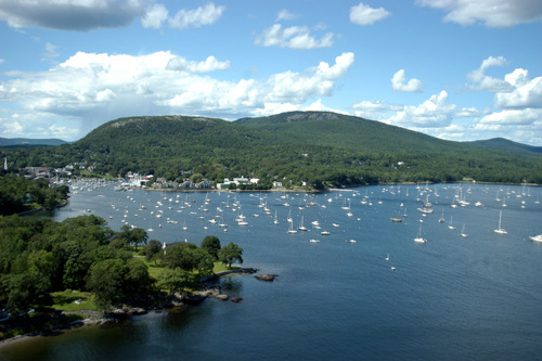 Camden, ME : Aerial view of Camden Maine